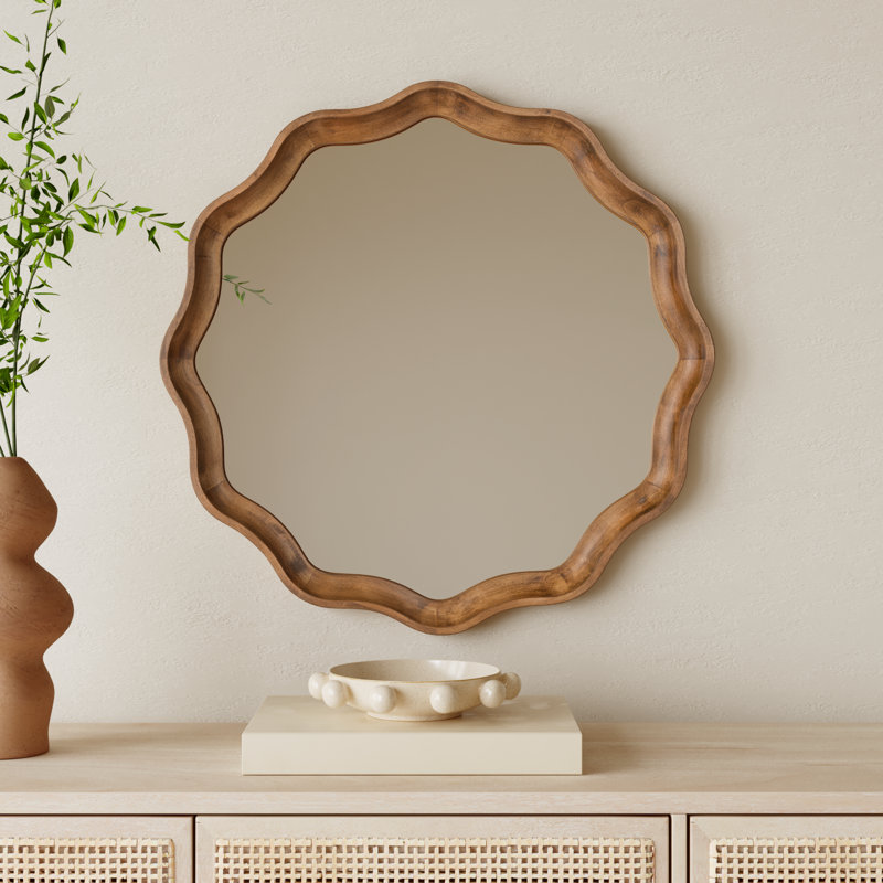 Joss & Main Round Scalloped Wooden Wall Mirror & Reviews | Wayfair